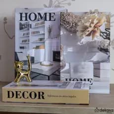 Livro Decorativo Fake Kit 3 Caixa Organizadora Porta Objetos Conjunto Modelo Home 02