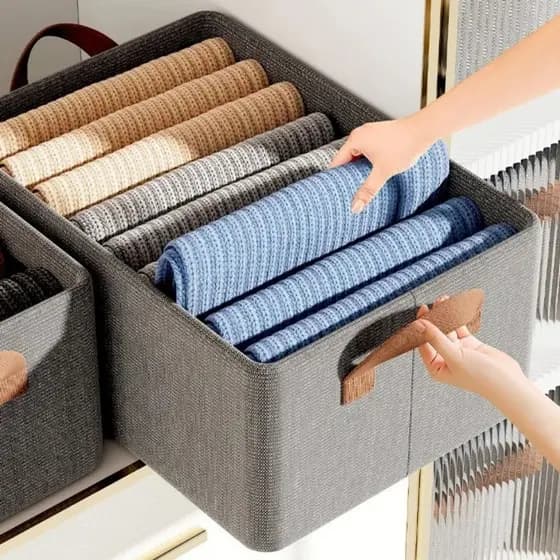 Cesto Organizador Multiuso Tecido Dobrável Impermeável Com Sustentação Para Roupas Brinquedos Roupas Intimas Com Alça