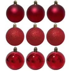 Kit 9 Bolas de Natal Árvore Enfeites Natalino Decoração 6cm