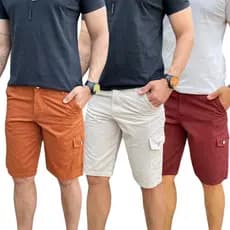 Bermuda Masculina Cargo Short Masculino Jeans e Brim 6 Bolsos Estilo Militar Otimo Preço