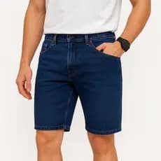 Bermuda Masculina Jeans e  Brim 4 Bolsos Lisa Qualidade Premium