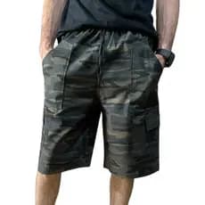 Bermuda Masculina Camuflada Cargo 5 Bolsos Estilo Militar Tática