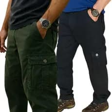 Calça Masculina Brim Cargo 6 bolsos  Calças  Cargo  Cores Variadas