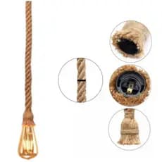 Luminária Pendente Rustica De Teto para Decoração De Corda Casa 50 Cm