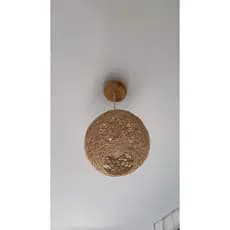 Luminária Lustre Pendente Decoração Elegante Média Barbante natural Sisal Decoração Casa Ninho para Sala, Quarto,