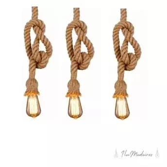 Luminária Pendente de Teto Decoração de corda 3x90 cm