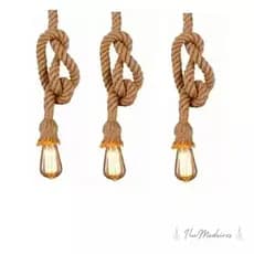 Luminária Pendente de Teto Decoração de corda 3x90 cm