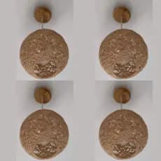 Kit 4 Luminária Lustre Pendente Decoração Elegante Média Barbante natural Sisal Decoração Casa Ninho para Sala, Quarto