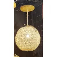 Lustre Luminária Pendente Média Barbante natural Sisal Decoração Casa Ninho 2 MTS de fio