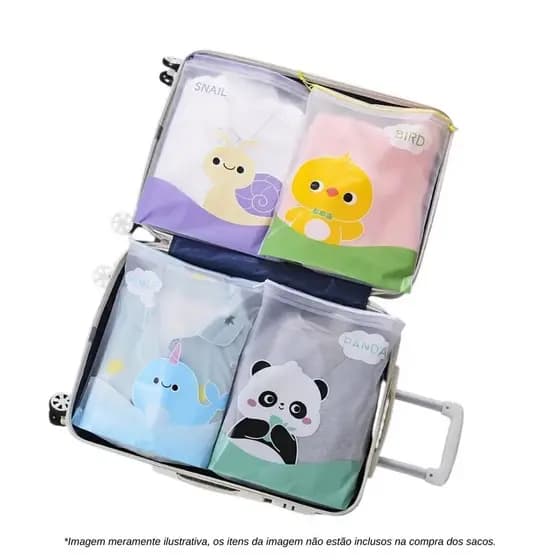 SACO ORGANIZADOR SAPATO PLÁSTICO COM CORDÃO BICHINHO 38x32cm