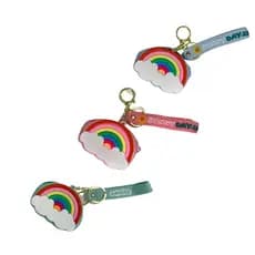 CHAVEIRO PORTA-MOEDA SILICONE FOFO ARCO-IRIS