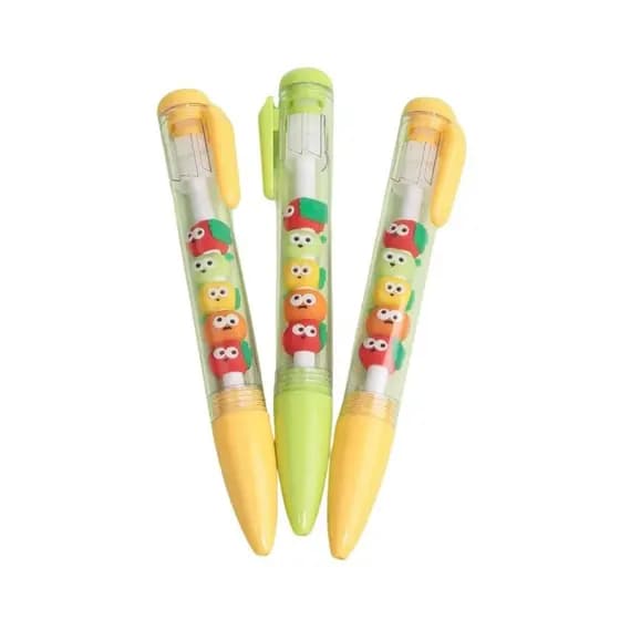 CANETA RETRATIL FRUTAS PONTA FINA 0.5 TINTA GEL PRETA