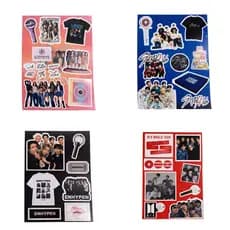 Cartela de Adesivos K-Pop Decorativos –  10,4 x 14,8cm