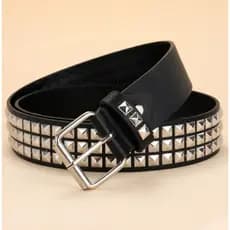 Cinto com Tachas Pretas Estilo Punk Rock gotico com Rebites com Pirâmide de Metalalicas para unissex