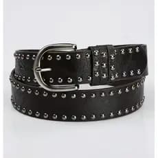 Cinto Unissex Largo 3.8cm com Rebites  Grafite Metálicos Estilo Y2K Punk 110cm