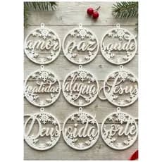 Kit Enfeites de Natal "Desejos" 🎄 Palavras 3D para Árvore (Amor, Paz, Gratidão) | Envio Imediato 🚀