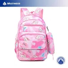 Mochila Feminina Grande Com Estojo Nylon Impermeável Escolar Faculdade Multineos