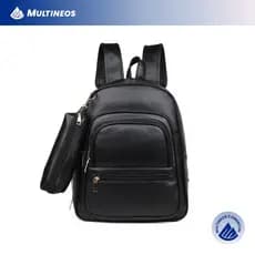 Bolsa De Mochila Feminina Com Estojo De Costas Em Couro Sintético  Multineos