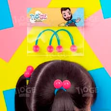 Elásticos de Cabelo Bolinha Candy Prende Fácil Infantil (Xuxinha/Rabicó) Rabo de Cavalo Rosa Azul 2 unid (1 par)
