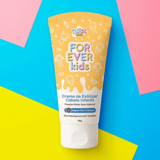 Creme de Estilizar Cabelo Infantil Pomada Capilar Efeito Matte Natural Para Criança Vegano Forever Kids Tio Ge Store 90g