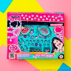 Kit Berloques Infantil Faça Você Mesmo Braceletes Pulseiras Colar Acessórios Bijuterias Luxuosas Divertidas Makebrinq