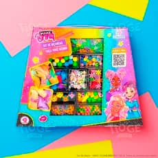 Kit de Miçangas Infantil [MK25 Modelo 2] Faça Você Mesmo Bijuterias Pulseiras Colares Acessórios Divertidos Makebrinq