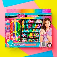 Kit de Miçangas Infantil [MK29 Modelo 2] Faça Você Mesmo Bijuterias Pulseiras Colares Acessórios Divertidos Makebrinq