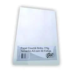 Papel Couche Brilho 170g A3 Embalagem Com 50 Folhas JEL