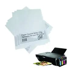 Papel Couche Brilho 170g A4 Embalagem Com 50 Folhas JEL