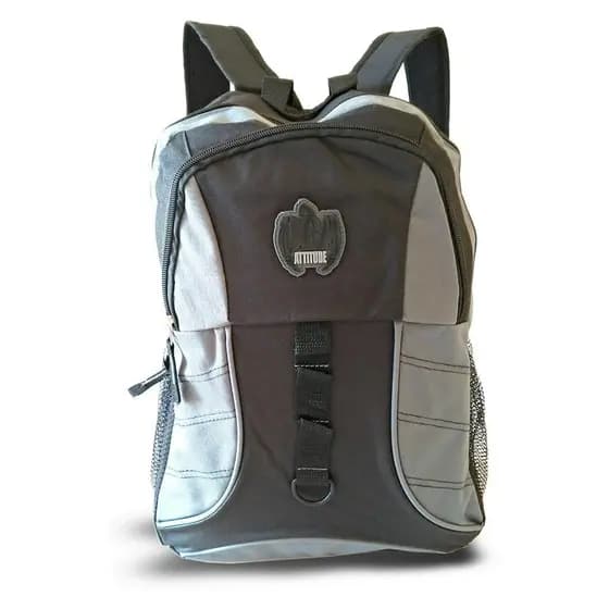 Mochila Juvenil Escolar, Trabalho Faculdade em Poliéster Atitude Cor Preta com Detalhes Cinza