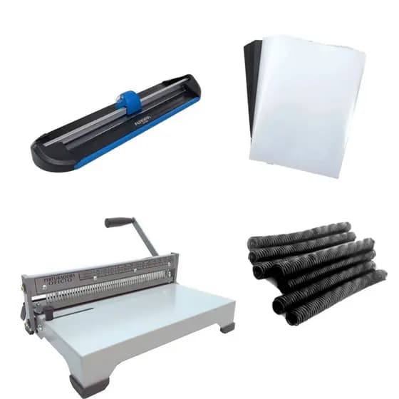 Kit Gráfica A3 Encadernadora + Refiladora + Capas + Outros Bônus