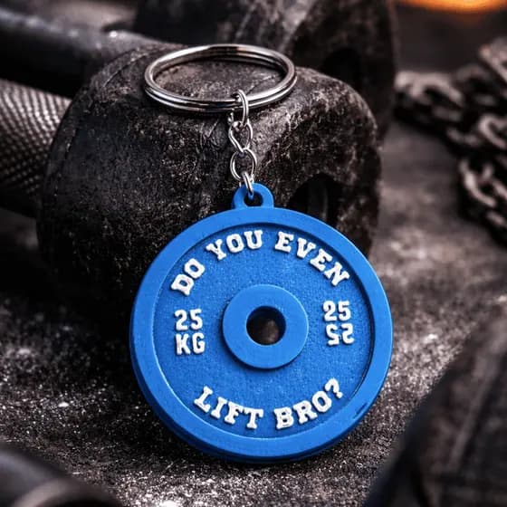 Chaveiro Anilha de Peso Academia Azul Impressão 3D Crossfit Fitness Musculação Acessório Colecionável Presente Criativo