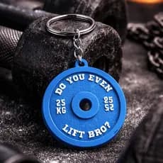 Chaveiro Anilha de Peso Academia Azul Impressão 3D Crossfit Fitness Musculação Acessório Colecionável Presente Criativo
