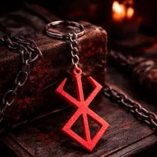 Chaveiro Berserk Marca da Maldição Impressão 3D Geek Anime Acessório Colecionável Manga Guts Presente Decoração Gamer