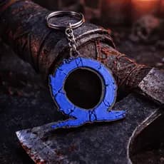 Chaveiro Ômega God of War Ragnarok Azul Impressão 3D