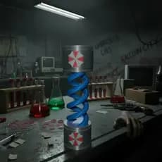 T-Virus Azul Umbrella Corporation Resident Evil Filme Games Impressão 3d 13CM Grande