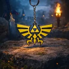 Chaveiro Zelda Simbolo Hylian Impressao 3D Miniatura Colecionavel Acessorio Geek Mochila Decoracao Gamer Presente