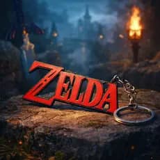 Chaveiro Zelda Logo Impressão 3D Miniatura Colecionável Acessório Geek Mochila Decoração Gamer Presente Criativo