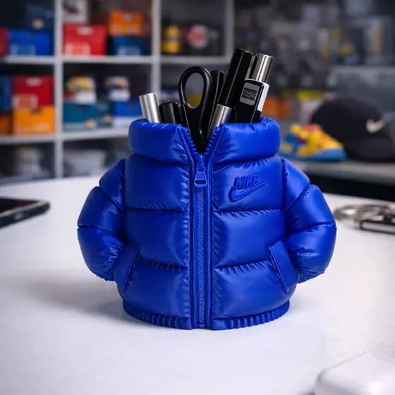 Porta Trecos Para Escritório Jaqueta Bombojaco Azul Impressão 3D Alta Qualidade