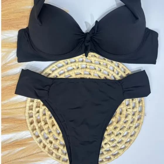 Biquíni top bojo, conjunto, estampa de flores, com sustentação, moda praia, piscina, natação, lazer