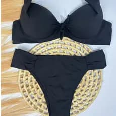 Biquíni top bojo, conjunto, estampa de flores, com sustentação, moda praia, piscina, natação, lazer