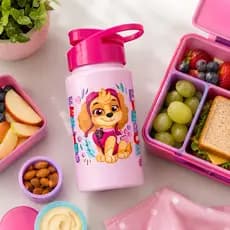 Garrafa Garrafinha de Água Infantil Squeeze Patrulha Canina Skye 500ml Rosa Transparente Bandeirante