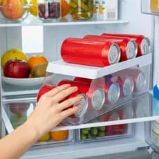 Organizador de Latas Geladeira 9 Unid Acrílico Com Rolagem Integrada Casa Primo