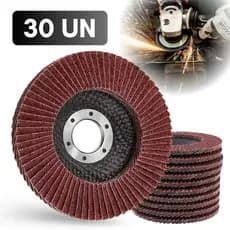Disco De Lixa Flap Kit 30un Esmerilhadeira Para Madeira E Metal Multiuso