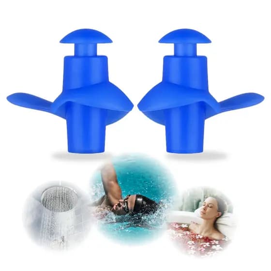 Abafador De Som Silicone Reutilizável Para Dormir Estudar Tampão Azul