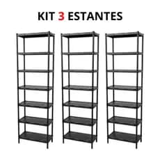Kit 3 Estante Prateleira Multiuso Modular Resistente Reforçada Com Pézinhos