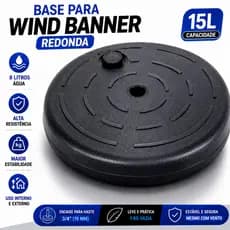 Base Plástica Quadrada Wind Banner Porta Bandeira Arco Balão