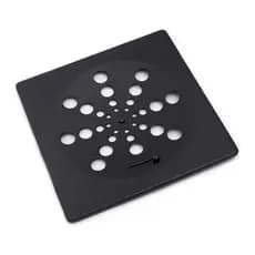 Tampa Ralo de banheiro 10x10 Quadrado  PRETO ABS - banheiro ralo