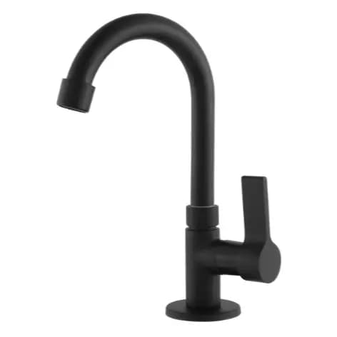 Torneira De Banheiro De Bancada Pia Lavatorio Metal & Inox 1198 Preto Fosco
