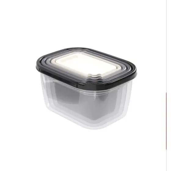 Kit 5 potes conect plasticos com tampa organizadores cozinha livre BPA 180ml a 1,4L